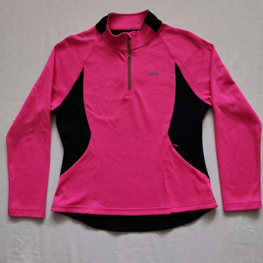 Avia Youth 's 1/4 Zip Performance Pullover - Pink & Black - Style Y7604 - Size L